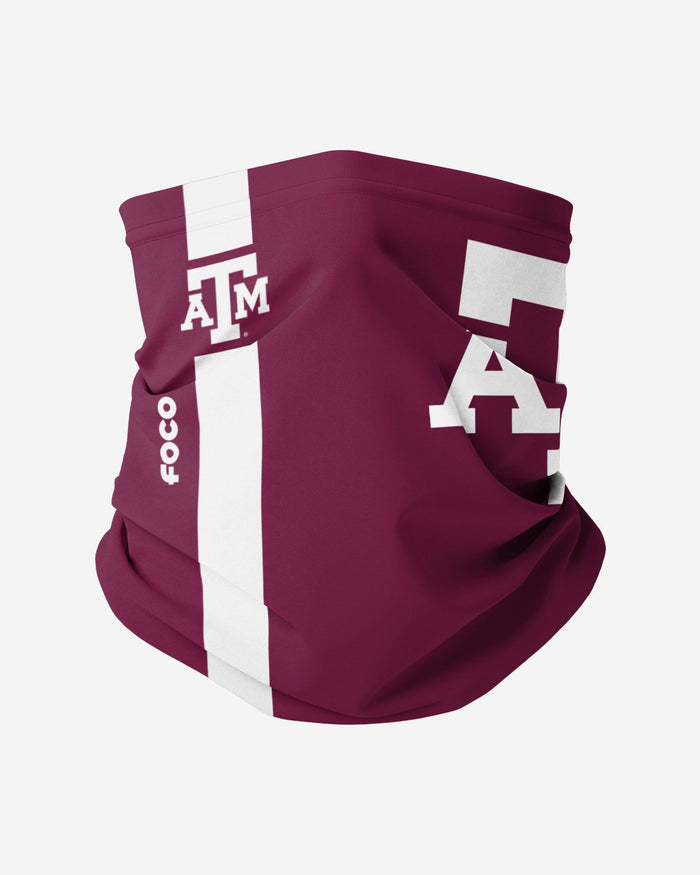 Texas A&M Aggies On-Field Sideline Team Stripe Big Logo Gaiter Scarf FOCO - FOCO.com