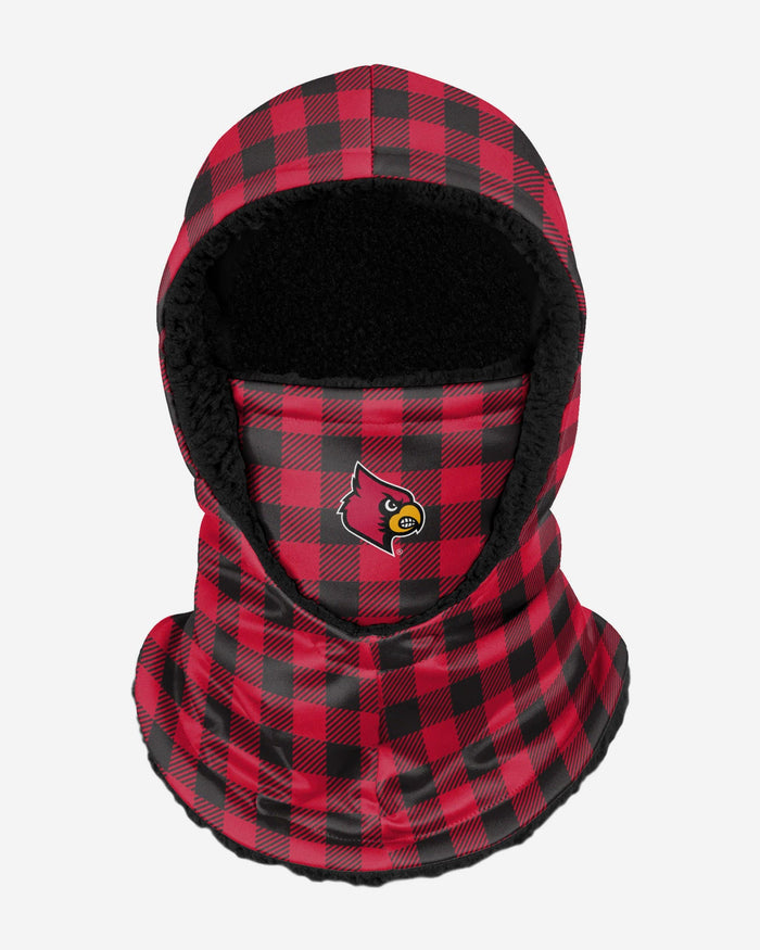 Louisville Cardinals Plaid Hooded Gaiter FOCO - FOCO.com