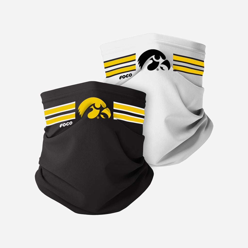 Iowa Hawkeyes Stitched 2 Pack Gaiter Scarf FOCO - FOCO.com