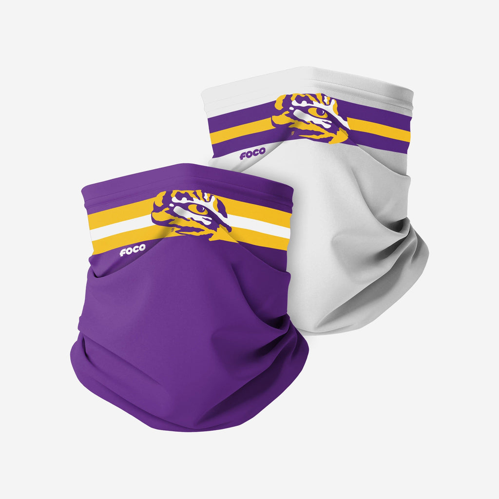 LSU Tigers Stitched 2 Pack Gaiter Scarf FOCO - FOCO.com