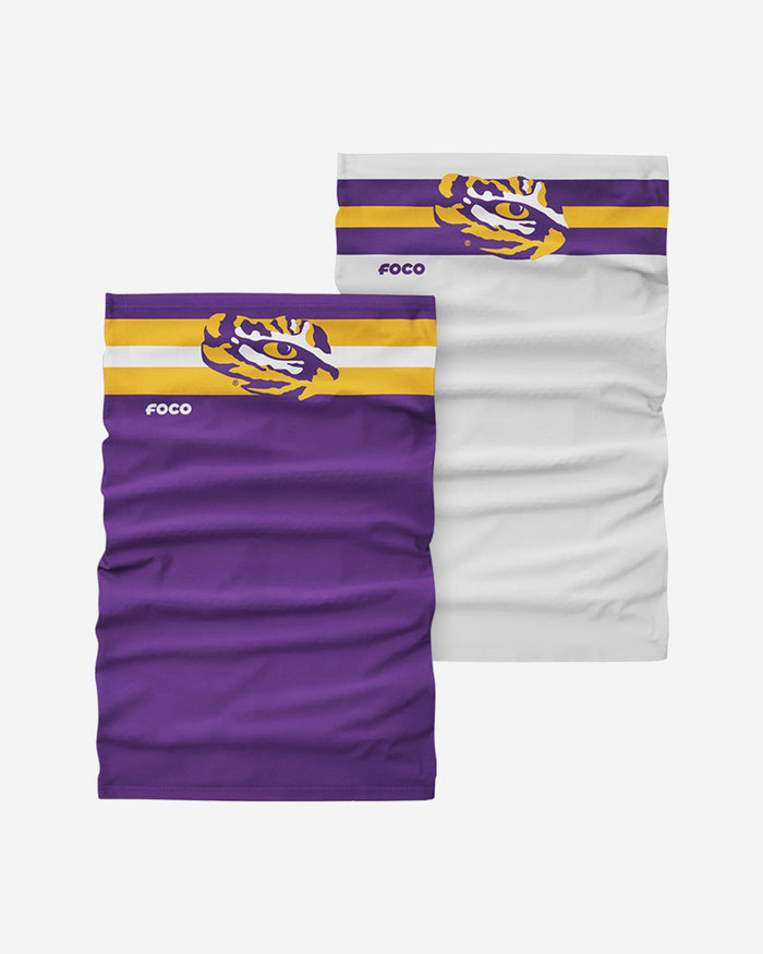 LSU Tigers Stitched 2 Pack Gaiter Scarf FOCO - FOCO.com