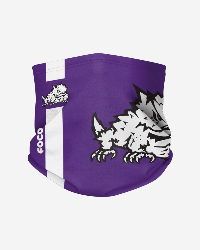 TCU Horned Frogs On-Field Sideline Team Stripe Big Logo Gaiter Scarf FOCO - FOCO.com