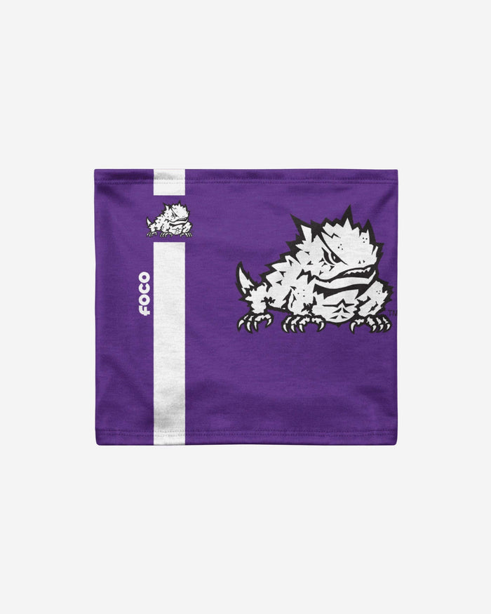 TCU Horned Frogs On-Field Sideline Team Stripe Big Logo Gaiter Scarf FOCO - FOCO.com