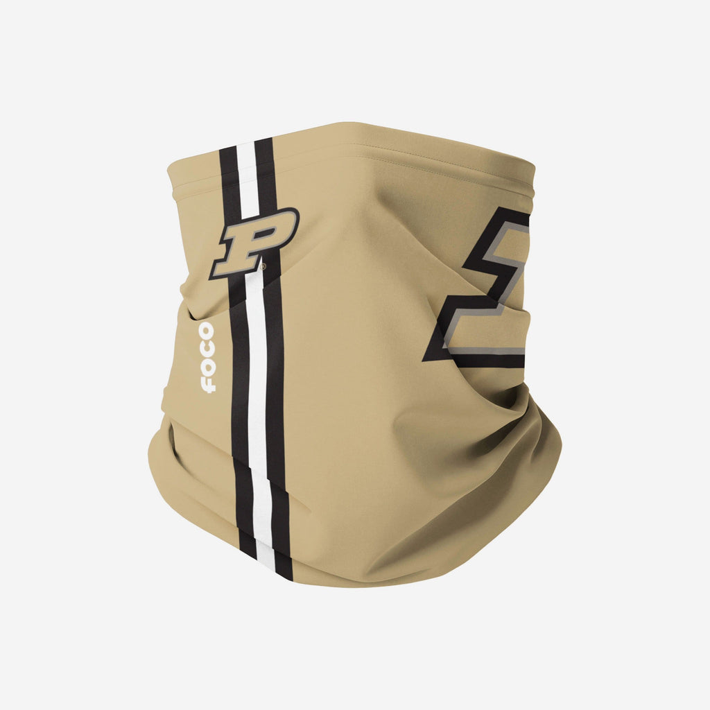 Purdue Boilermakers On-Field Sideline Team Stripe Big Logo Gold Gaiter Scarf FOCO - FOCO.com