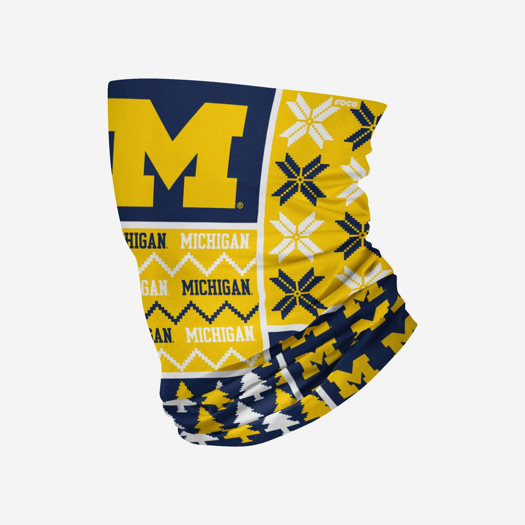 Michigan Wolverines Busy Block Gaiter Scarf FOCO - FOCO.com