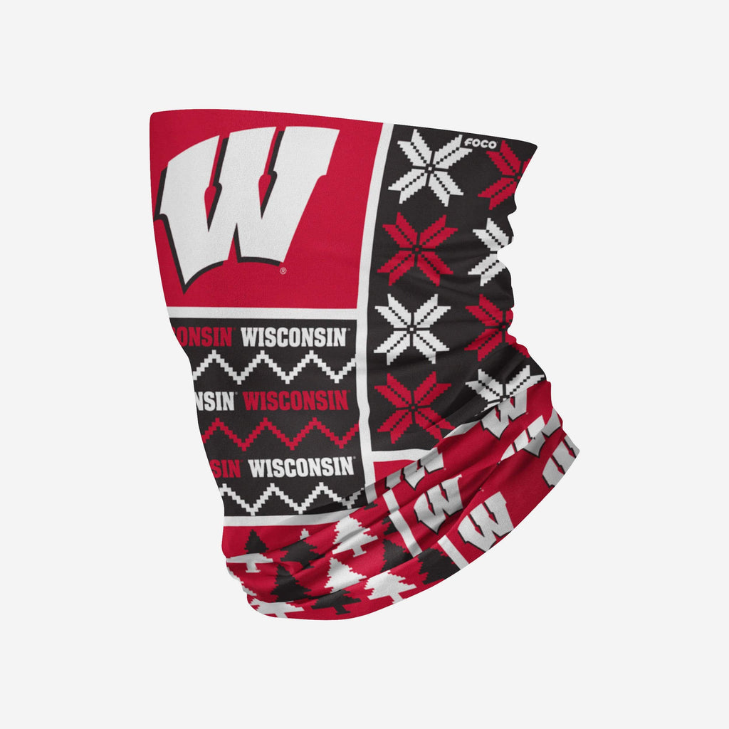 Wisconsin Badgers Busy Block Gaiter Scarf FOCO - FOCO.com