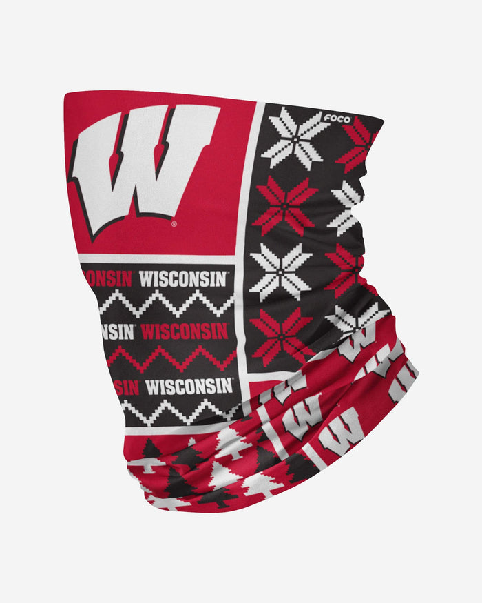 Wisconsin Badgers Busy Block Gaiter Scarf FOCO - FOCO.com