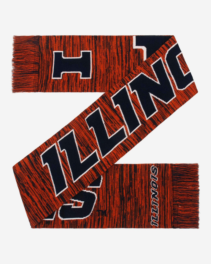 Illinois Fighting Illini Wordmark Big Logo Colorblend Scarf FOCO - FOCO.com