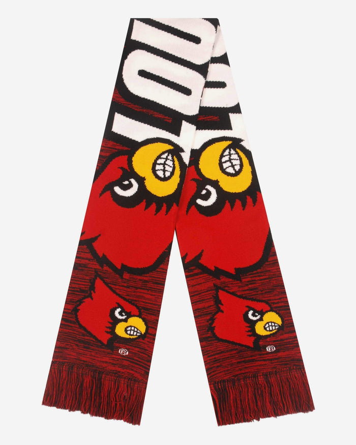 Louisville Cardinals Wordmark Big Logo Colorblend Scarf FOCO - FOCO.com