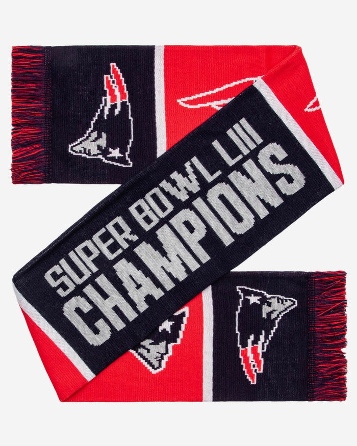 New England Patriots Super Bowl LIII Champions Scarf FOCO - FOCO.com