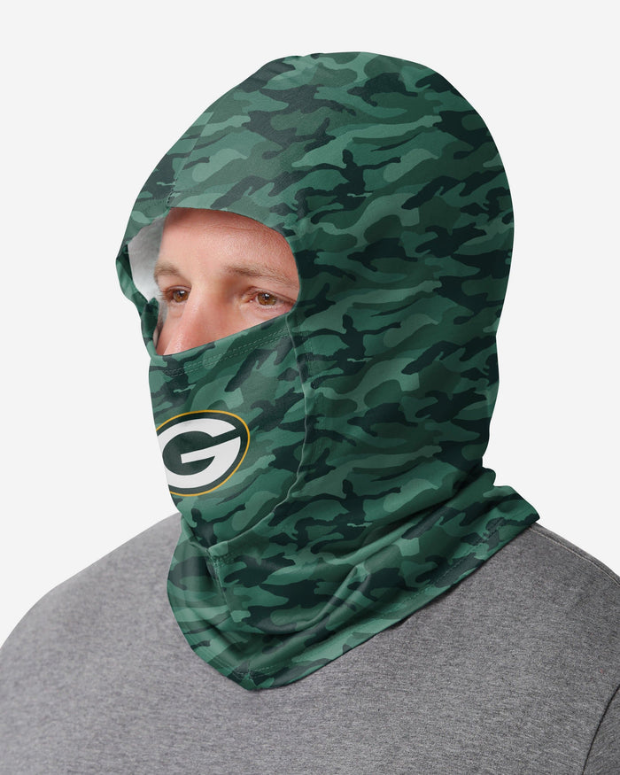 Green Bay Packers Camo Lightweight Hooded Gaiter FOCO - FOCO.com