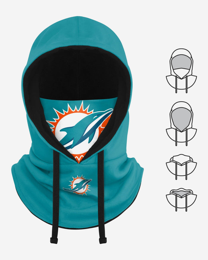 Miami Dolphins Drawstring Hooded Gaiter FOCO - FOCO.com