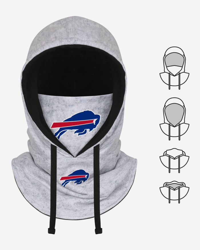 Buffalo Bills Heather Gray Drawstring Hooded Gaiter Scarf FOCO - FOCO.com