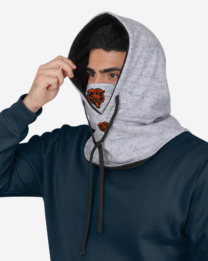 Chicago Bears Heather Gray Drawstring Hooded Gaiter Scarf FOCO - FOCO.com