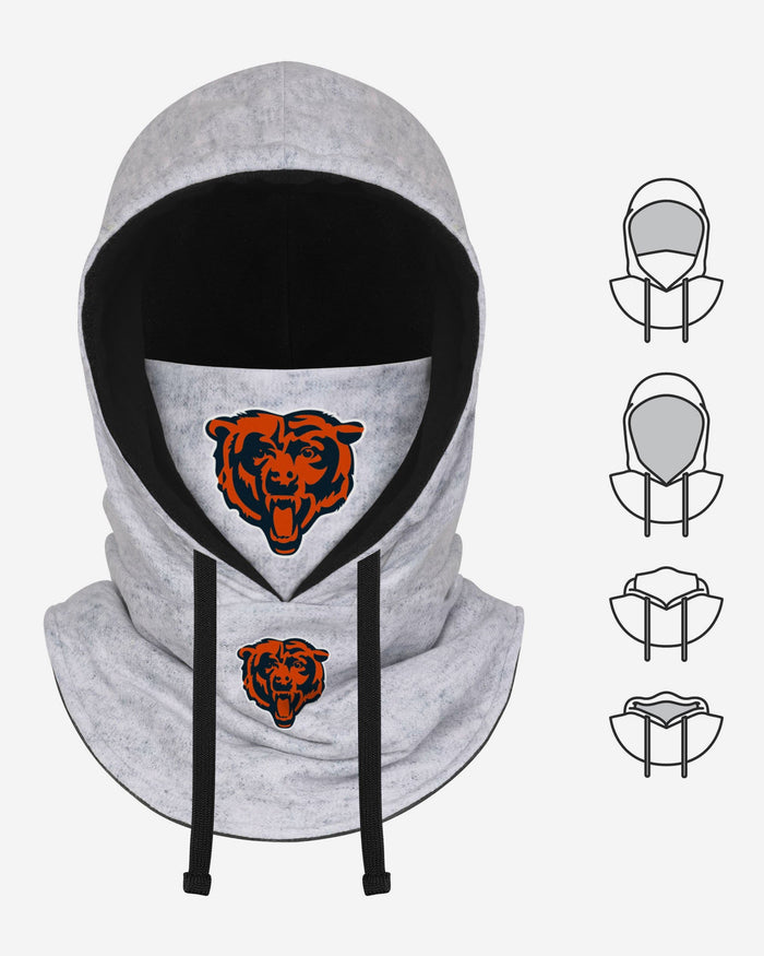 Chicago Bears Heather Gray Drawstring Hooded Gaiter Scarf FOCO - FOCO.com