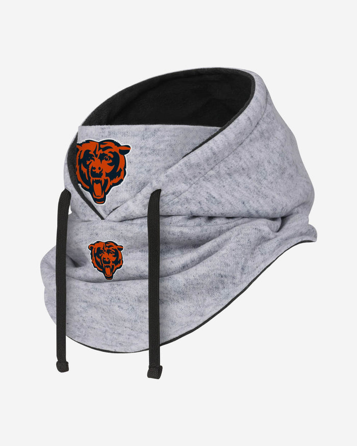 Chicago Bears Heather Gray Drawstring Hooded Gaiter Scarf FOCO - FOCO.com