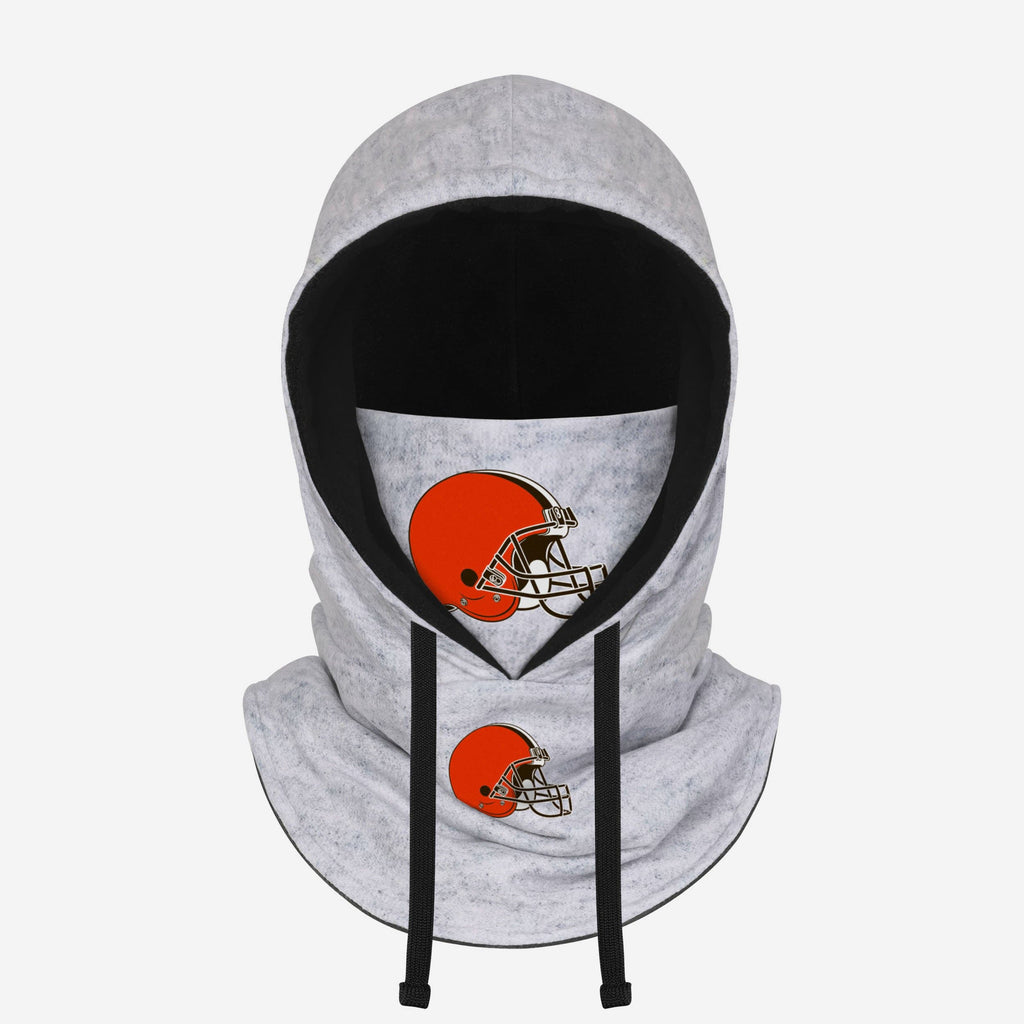 Cleveland Browns Heather Gray Drawstring Hooded Gaiter Scarf FOCO - FOCO.com