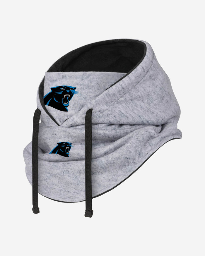 Carolina Panthers Heather Gray Drawstring Hooded Gaiter Scarf FOCO - FOCO.com