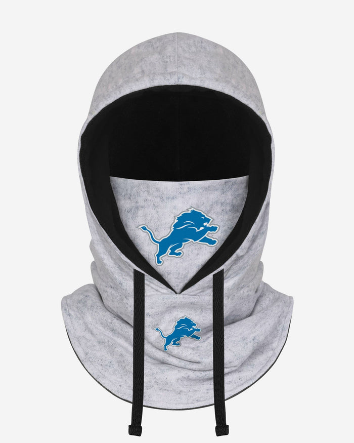 Detroit Lions Heather Gray Drawstring Hooded Gaiter Scarf FOCO - FOCO.com