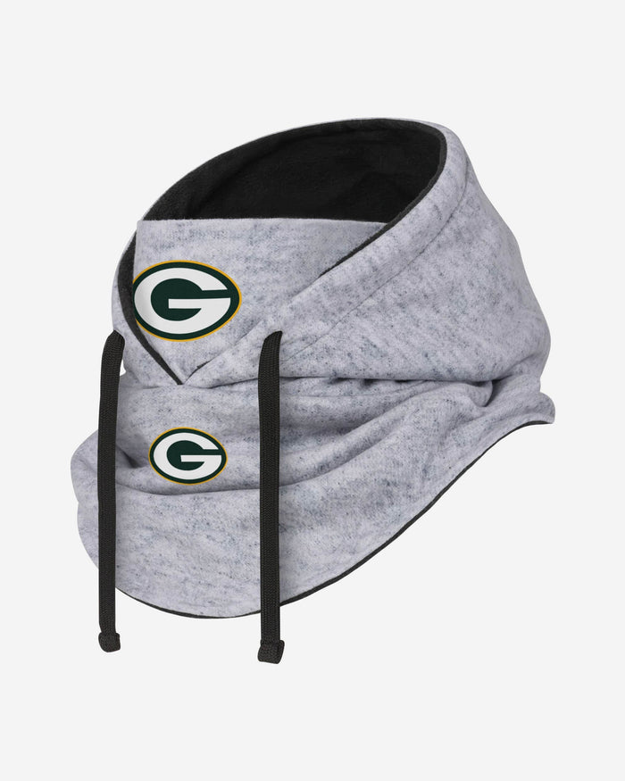 Green Bay Packers Heather Gray Drawstring Hooded Gaiter Scarf FOCO - FOCO.com