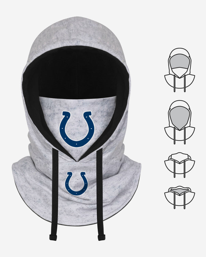 Indianapolis Colts Heather Gray Drawstring Hooded Gaiter Scarf FOCO - FOCO.com