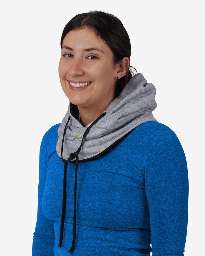 Los Angeles Chargers Heather Gray Drawstring Hooded Gaiter Scarf FOCO - FOCO.com
