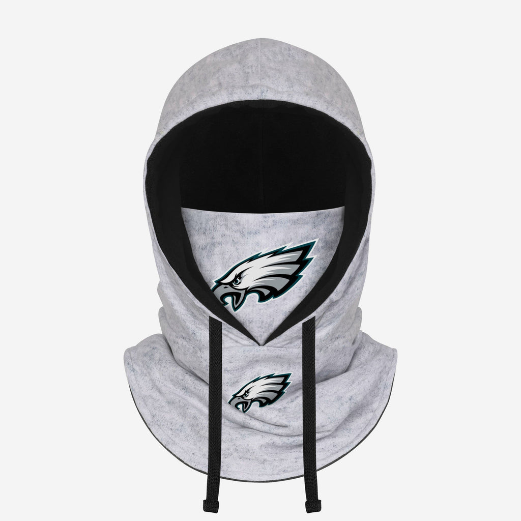 Philadelphia Eagles Heather Gray Drawstring Hooded Gaiter Scarf FOCO - FOCO.com