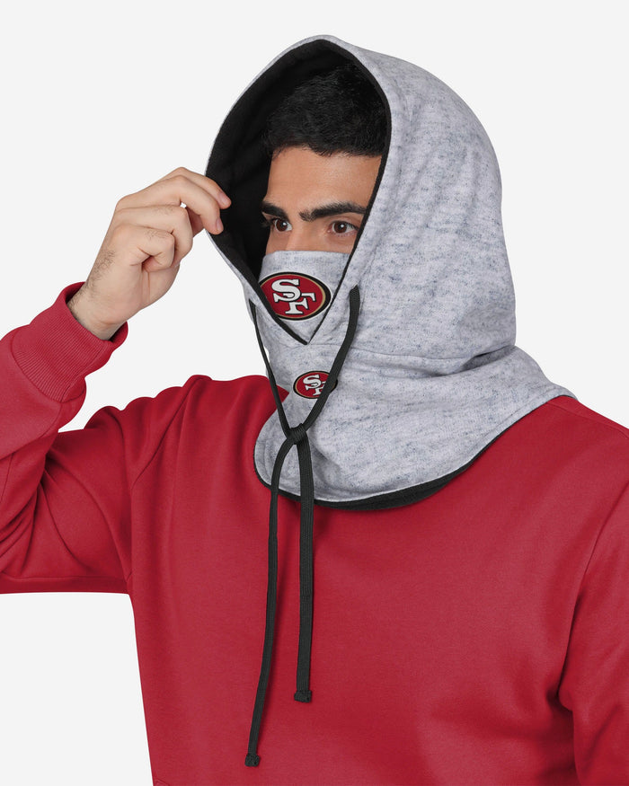 San Francisco 49ers Heather Gray Drawstring Hooded Gaiter Scarf FOCO - FOCO.com