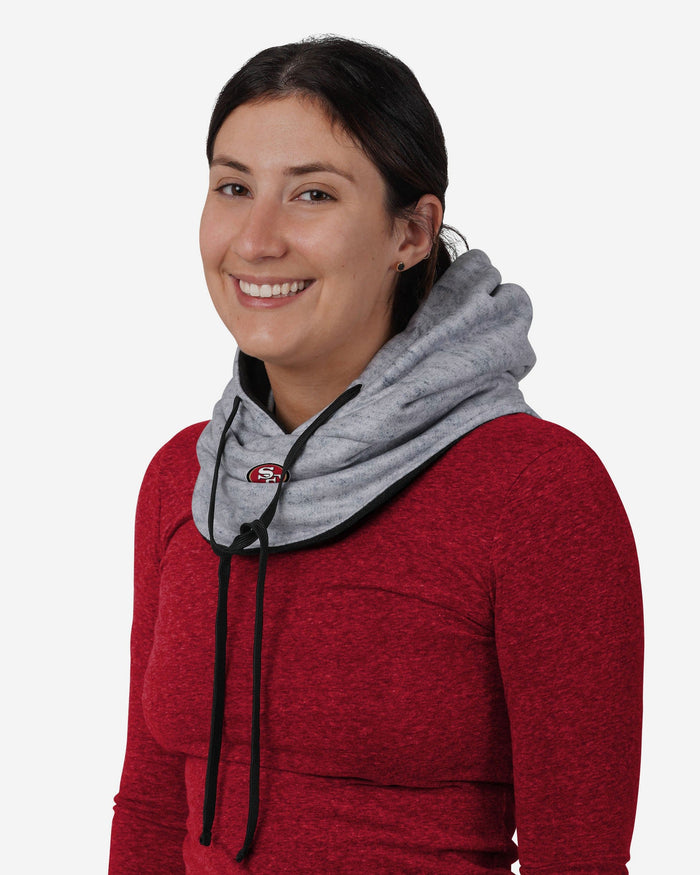 San Francisco 49ers Heather Gray Drawstring Hooded Gaiter Scarf FOCO - FOCO.com