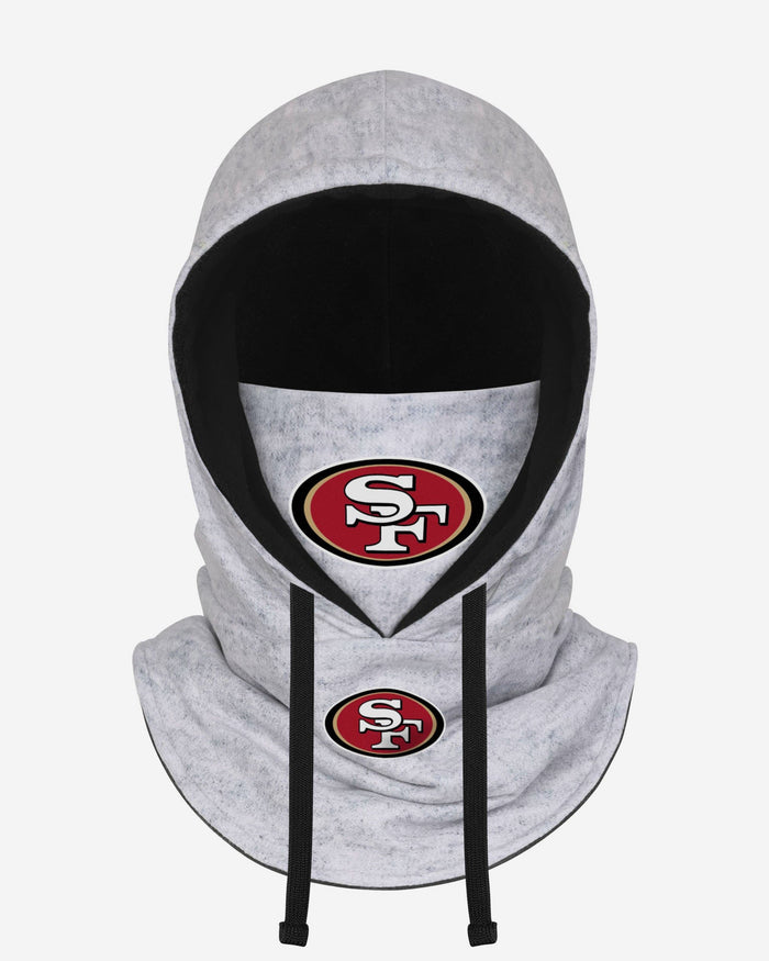 San Francisco 49ers Heather Gray Drawstring Hooded Gaiter Scarf FOCO - FOCO.com