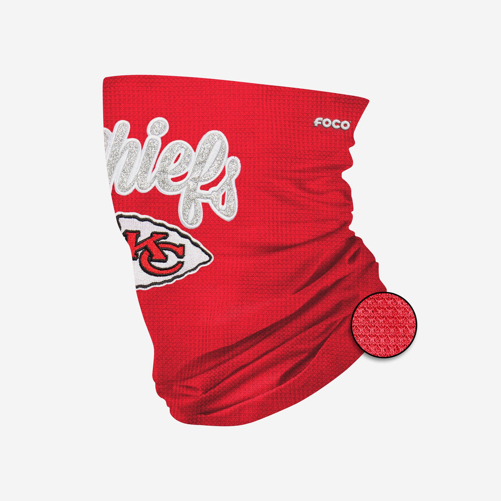 Kansas City Chiefs Glitter Waffle Gaiter Scarf FOCO - FOCO.com