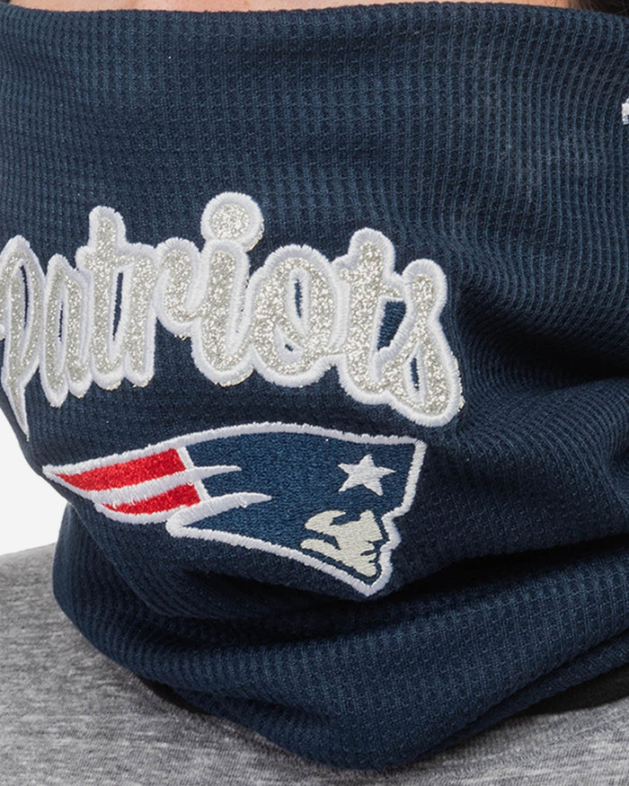 New England Patriots Glitter Waffle Gaiter Scarf FOCO - FOCO.com