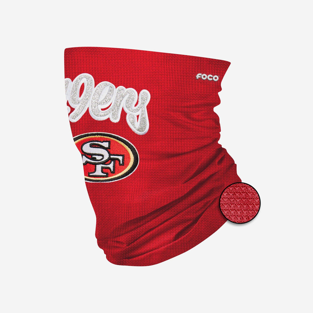 San Francisco 49ers Glitter Waffle Gaiter Scarf FOCO - FOCO.com