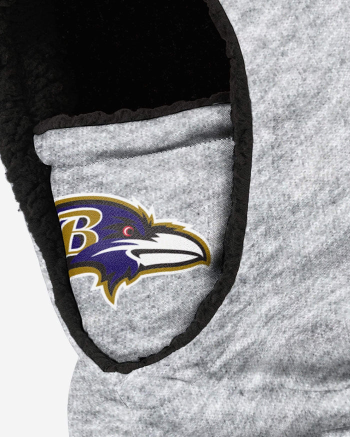 Baltimore Ravens Heather Grey Big Logo Hooded Gaiter FOCO - FOCO.com