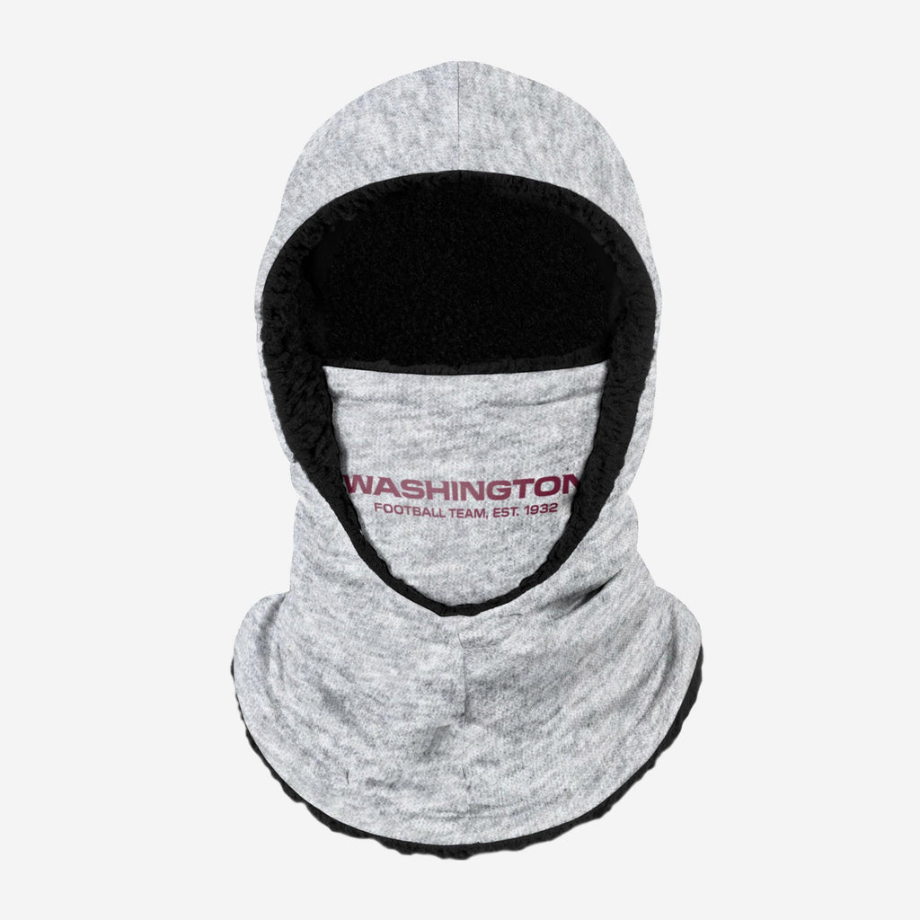 Washington Commanders Heather Grey Big Logo Hooded Gaiter FOCO Adult - FOCO.com