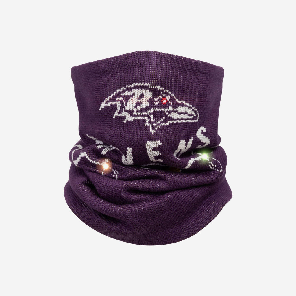 Baltimore Ravens Light Up Knit Gaiter Scarf FOCO - FOCO.com