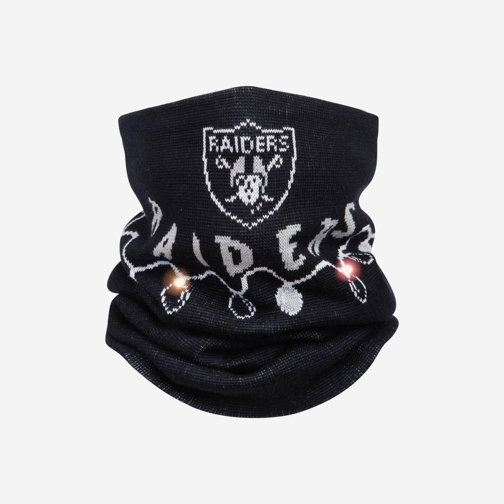 Las Vegas Raiders Light Up Knit Gaiter Scarf FOCO - FOCO.com