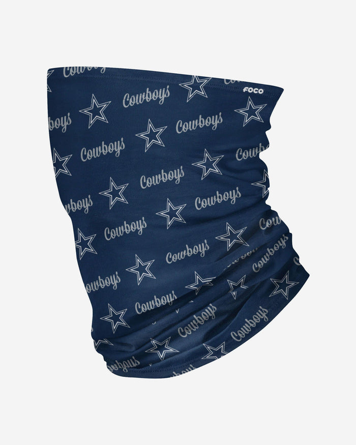 Dallas Cowboys Mini Script Fleece Gaiter Scarf FOCO - FOCO.com