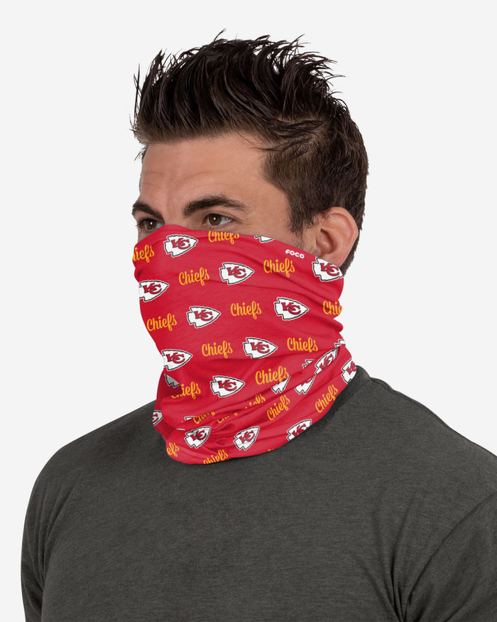 Kansas City Chiefs Mini Script Fleece Gaiter Scarf FOCO - FOCO.com