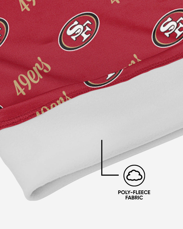 San Francisco 49ers Mini Script Fleece Gaiter Scarf FOCO - FOCO.com