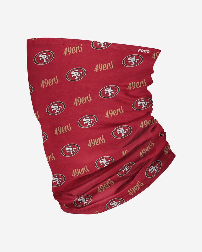 San Francisco 49ers Mini Script Fleece Gaiter Scarf FOCO - FOCO.com