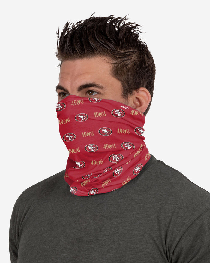 San Francisco 49ers Mini Script Fleece Gaiter Scarf FOCO - FOCO.com