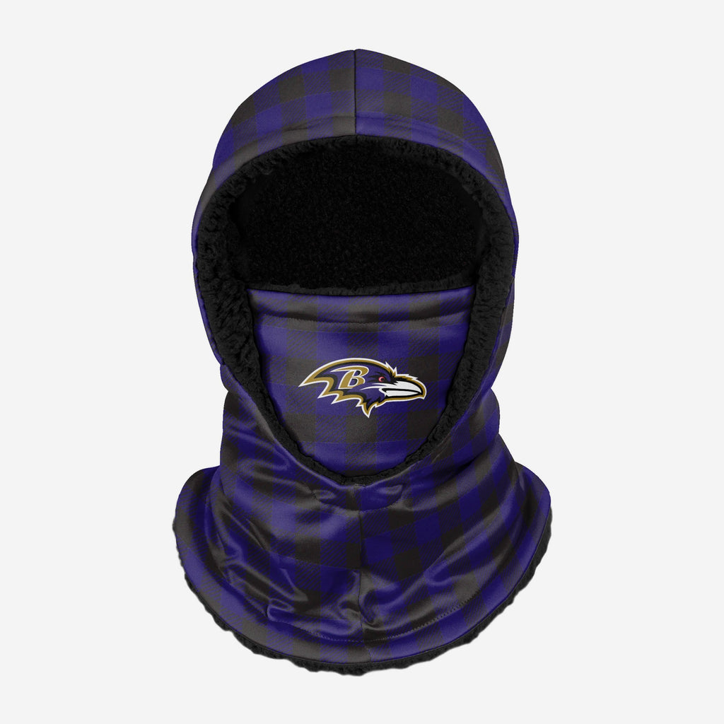 Baltimore Ravens Plaid Hooded Gaiter FOCO - FOCO.com