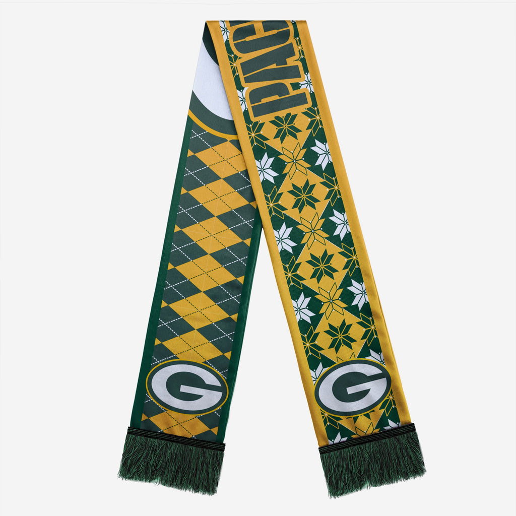 Green Bay Packers Reversible Ugly Scarf FOCO - FOCO.com