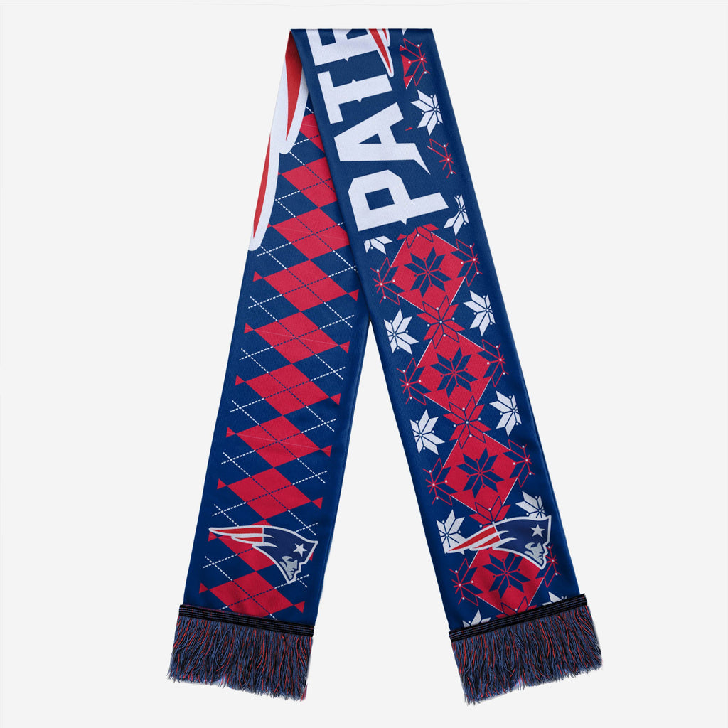 New England Patriots Reversible Ugly Scarf FOCO - FOCO.com