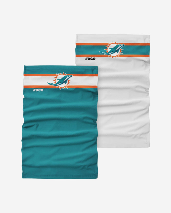 Miami Dolphins Stitched 2 Pack Gaiter Scarf FOCO - FOCO.com