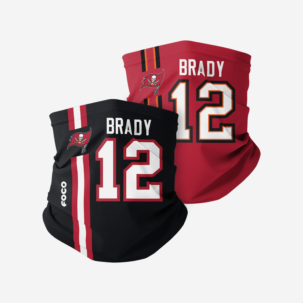 Tom Brady Tampa Bay Buccaneers Stitched 2 Pack Gaiter Scarf FOCO - FOCO.com