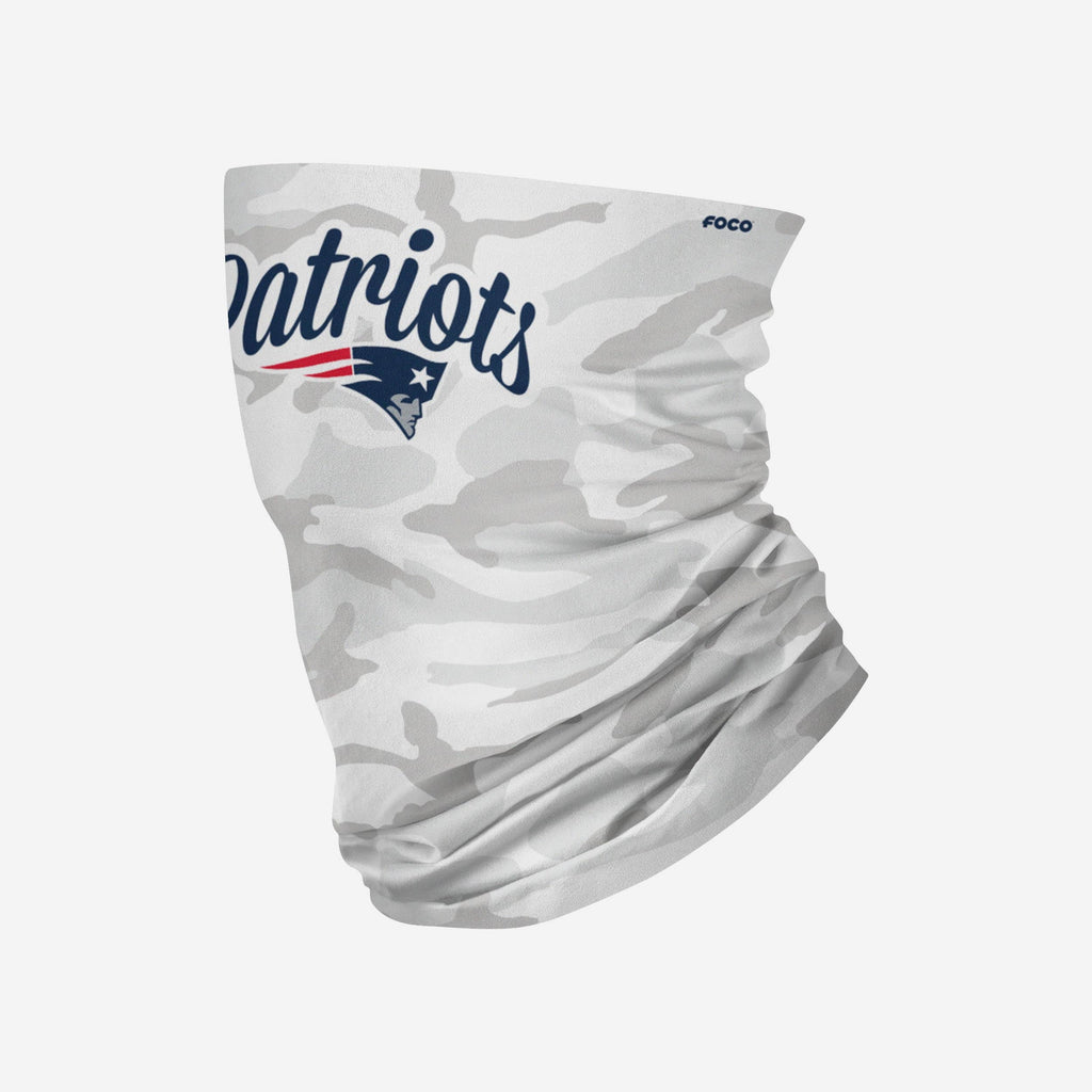 New England Patriots Script Camo Gaiter Scarf FOCO - FOCO.com