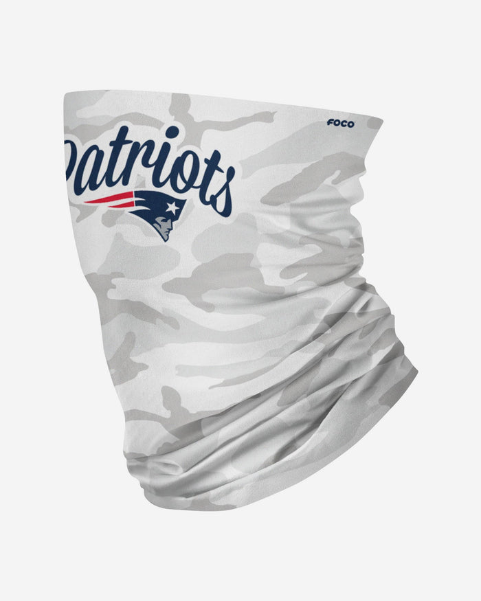 New England Patriots Script Camo Gaiter Scarf FOCO - FOCO.com