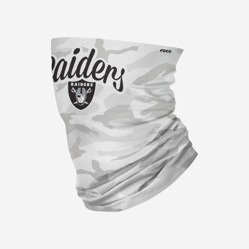 Las Vegas Raiders Script Camo Gaiter Scarf FOCO - FOCO.com